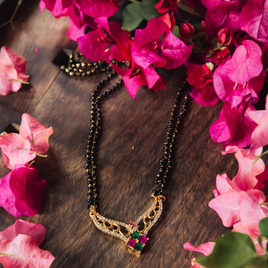 Zircon Stones Pendant Mangalsutra (NMAN01)